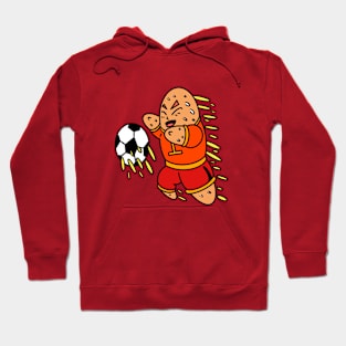 Goalkeeper catch football - color cartoon style Hoodie